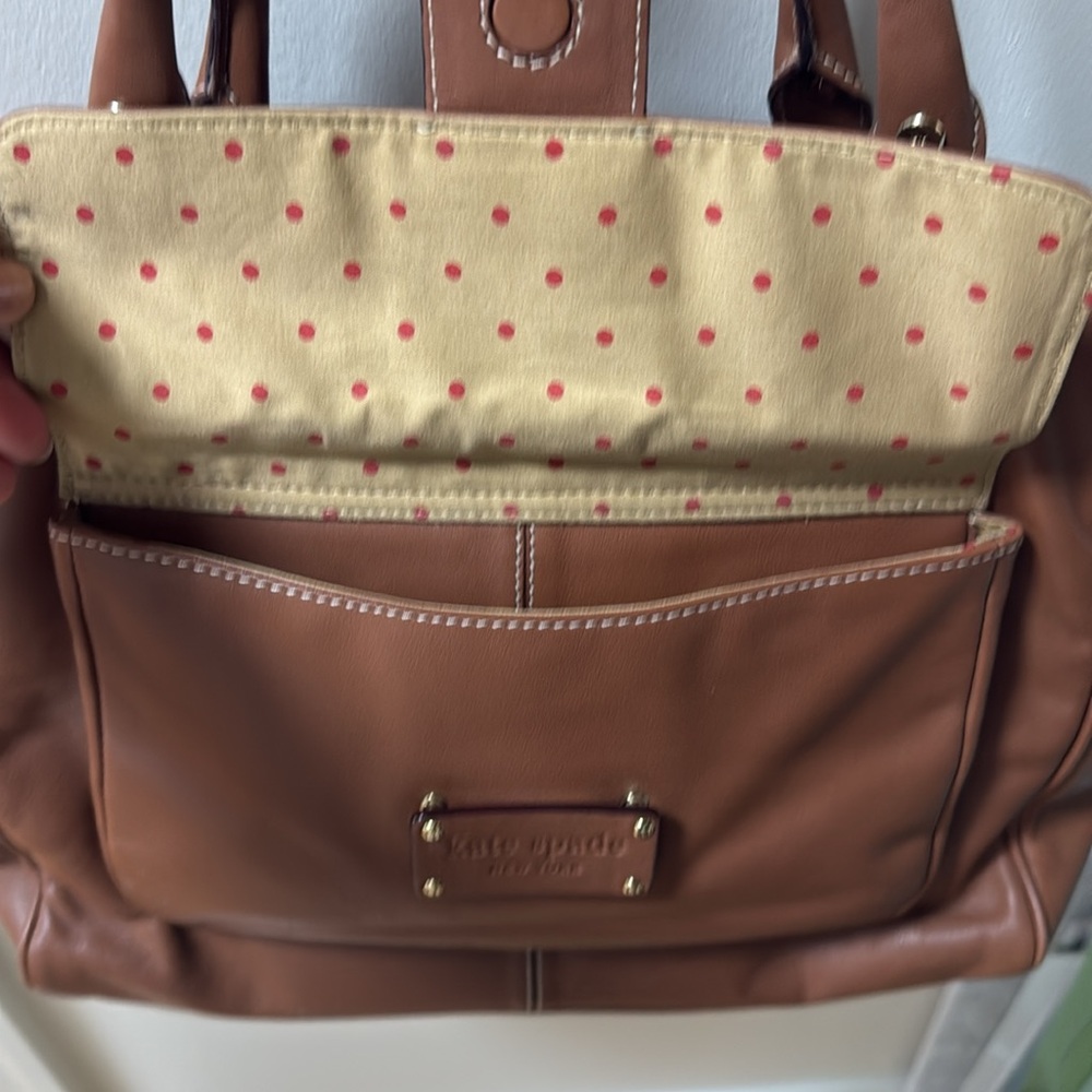 Kate Spade Brown leather Sachel Handbag Purse classic - Picture 5 of 7